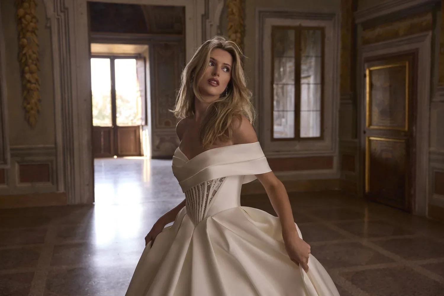 Veni Infantino sophisticated statement bridal gown